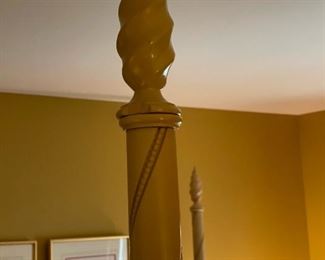 BERNHARDT King Size Post Bed with Matching Bedspread and Drapes