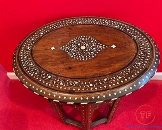 Vintage Stool with Ivory Inlay