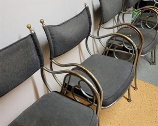 Metal frame chairs total of 4