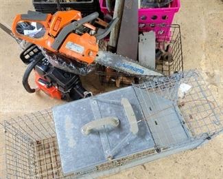 Tools and Havahart trap