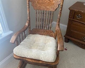 Carved Wood Rocking Chair