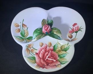 Floral divided dish