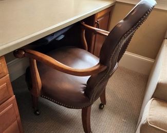 leather desk chair 37" high x 28" wide x 20" deep