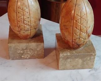 Marble Football Bookends