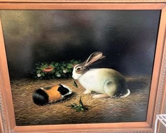 Framed bunny picture