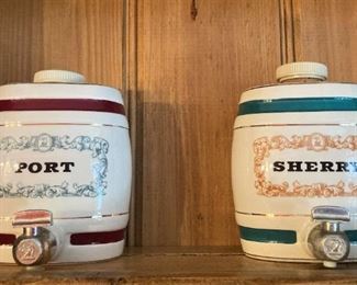 Smaller antique porcelain kegs