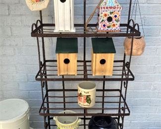 Baker's rack; bird houses