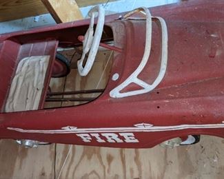 Vintage Metal Fire Pedal Car