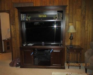 Large 2-piece entertainment center and Samsung TV