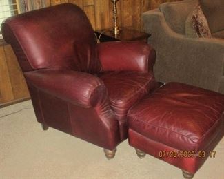 Leather Club Chair with ottoman