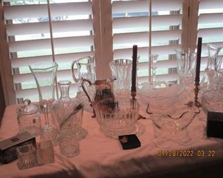 Lots of crystal vases and bowls