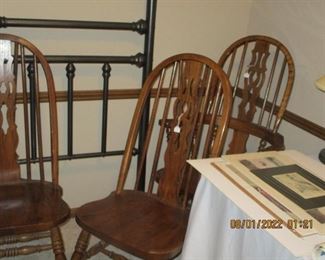 Several custom made oak chairs