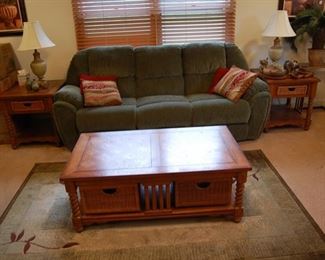 Sofa is a lounger and foot rest comes up