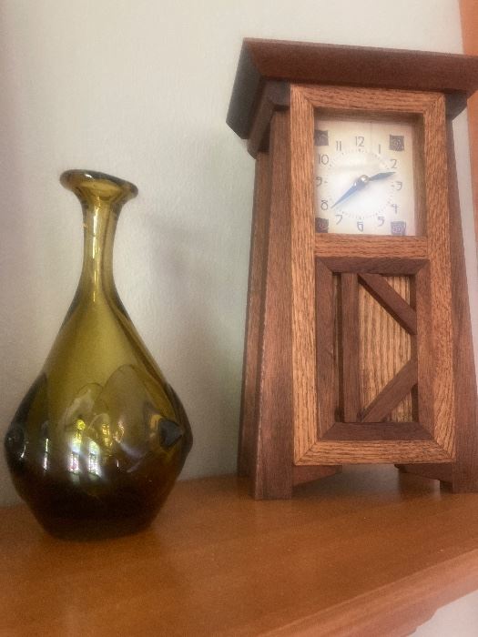 Labino vase and arts/crafts clock