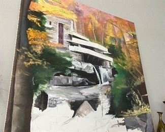Original piece by Robert Hadley, Sylvania native, currently an architect. This painting is of frank Lloyd Wright’s Falling Waters home.