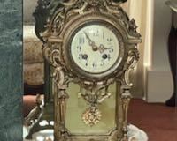 Gustav Becker Bronze/Marble shelf clock.  