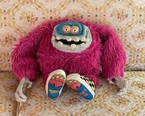 Vintage 1988 "Gigglee Eyes" Monster Plush Pink