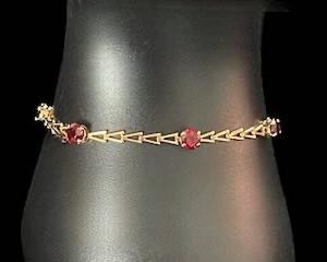 14k Gold and Garnet Bracelet