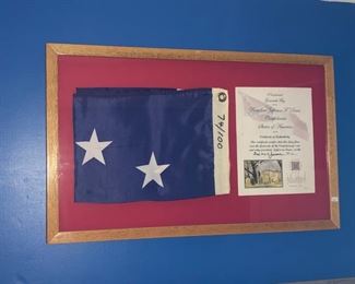 Certificate of authenticity Confederate flag President Jefferson Davis