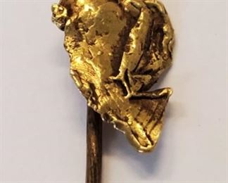 Gold nugget stickpin with 1849 California Gold Rush provenance
