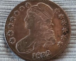 1832 US Silver Liberty 50 Cent Piece Coin EF40 ?