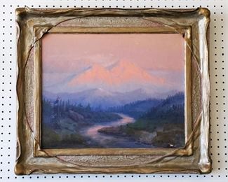 Painting of Mt. Shasta by California artist John Williams Robbins (1856-1938). The painting measures 18" x 22" in a 23" x 27" frame