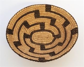 Vintage Pima Indian Coiled Two Color Basket