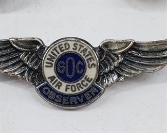USAF Air Firce WW2 observer wings pin