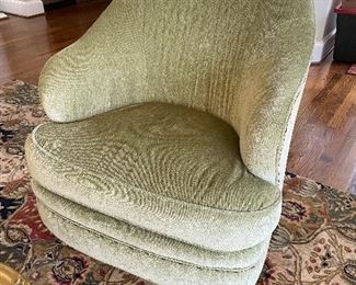 light green upholstered chair by Swaim