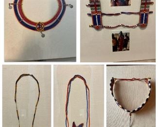 Framed in lucite boxes African beadwork