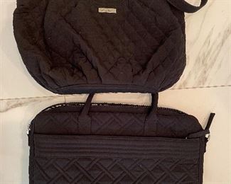 Black Vera Bradley laptop bag and tote