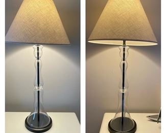 Pair of glass base lamps