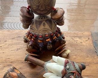 Tribal figure & artifacts