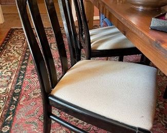 Set of 6 black lacquer chairs