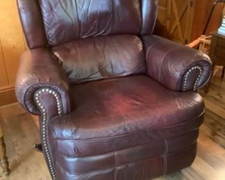 Pair of Lane Action leather recliners