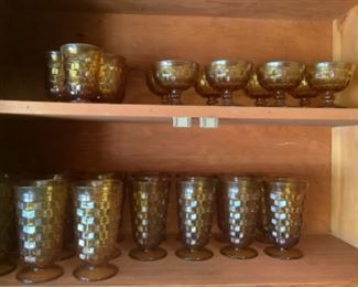 Gold Whitehall glasses in various sizes