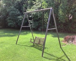 Big, bad, play swing frame. Iron. 