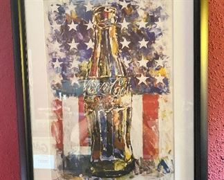 Signed Coca Cola Print on heavy weight paper, hand signed by Steve Penley.
