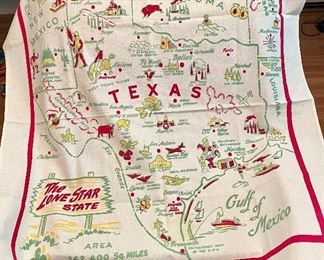 Vintage Card Table Cover of Texas, The Lone Star State.