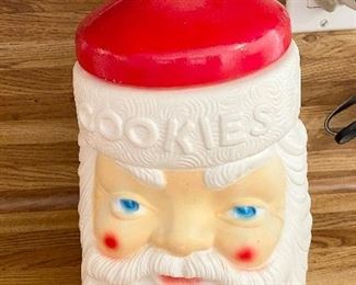 Vintage Empire Blow-Mold Santa Head Cookie Jar.