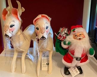 "Annalee" Reindeer & Santa Decoration