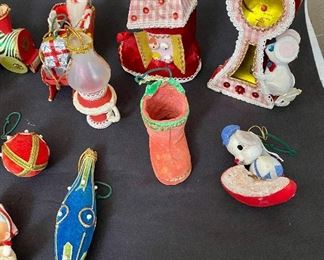 Vintage Japan Flocked Ornaments
