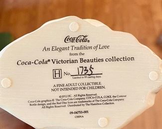 Additional photo of Coca-Cola Victorian lady markings.