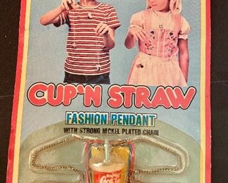 Rare new in box Coke cup'n straw fashion pendant