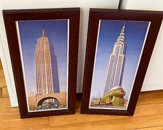 Pair of City Scape Prints by Robert La Duke each measuring 21" x 9.5"

 