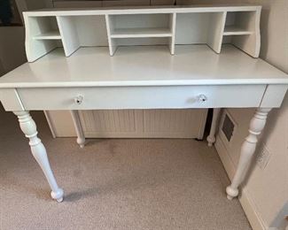 Pottery Barn Whitney Writing Desk with Whitney Desk Hutch in good condition with light wear 

The desk measures 43" x 22" x 30" with the hutch measuring 41.5" x 13" x 8". 