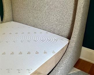 Room and Board Marlo Queen Storage Bed in Tatum (Gray).The Marlo storage bed features a hidden storage drawer that pulls out from the foot of the bed which makes it stylish and functional.  

This bed features a mattress platform made of steel slats, eliminating the need for a box spring or foundation