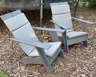 Emmet Room and Board Loll Charcoal Chairs with with Loll Lollygagger Cushions a