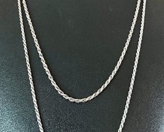 (2) Italy Sterling Silver Twist Chain Necklaces 24" And 20" - Weighs 24.1 Grams Total