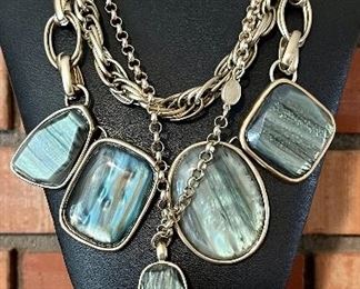 (2) Designer Statement Necklaces - Chicos (1) With Original Tag